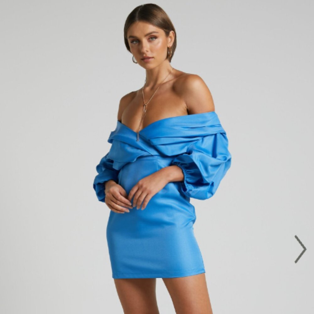 Anastasija Mini Dress - Off Shoulder V Neck Dress